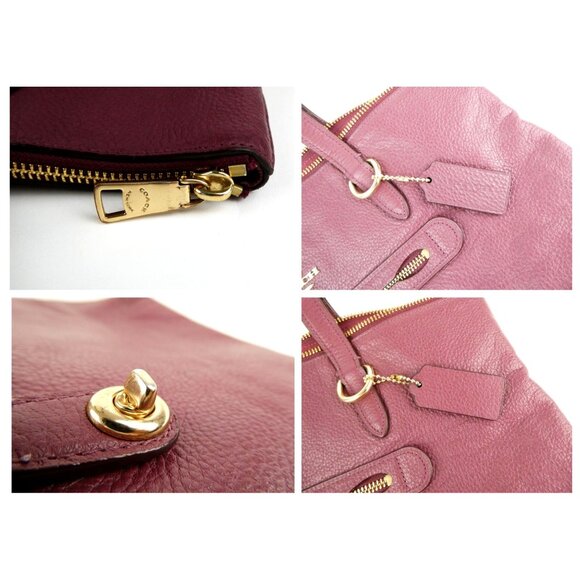 Coach Taylor Wine Leather Shoulder Bag 38312 - Picture 9 of 13